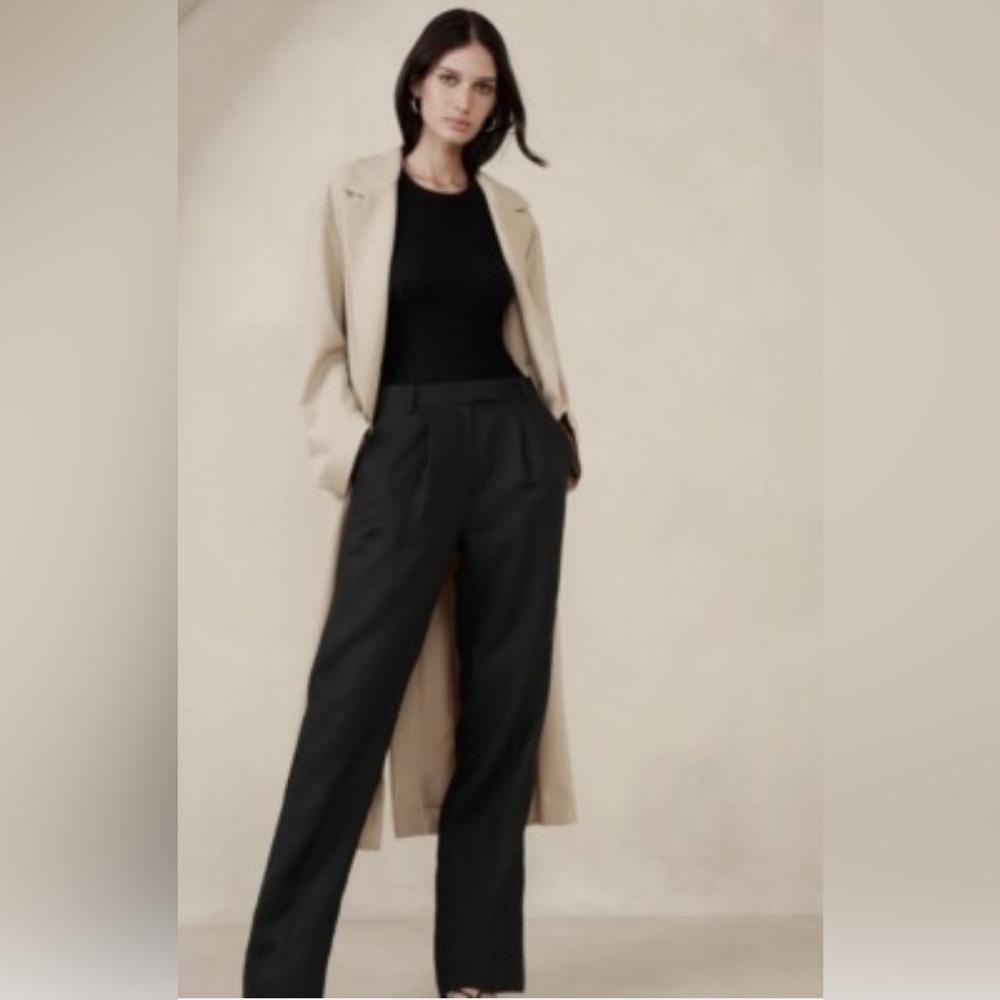 Banana Republic Black Straight-Leg Trousers